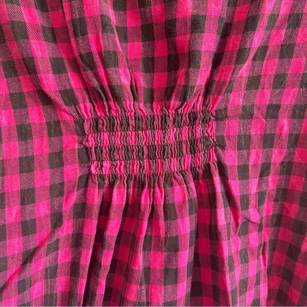 Torrid Pink and Black Buffalo Check Plaid Button Cinch Camp Shirt - Picture 4 of 6
